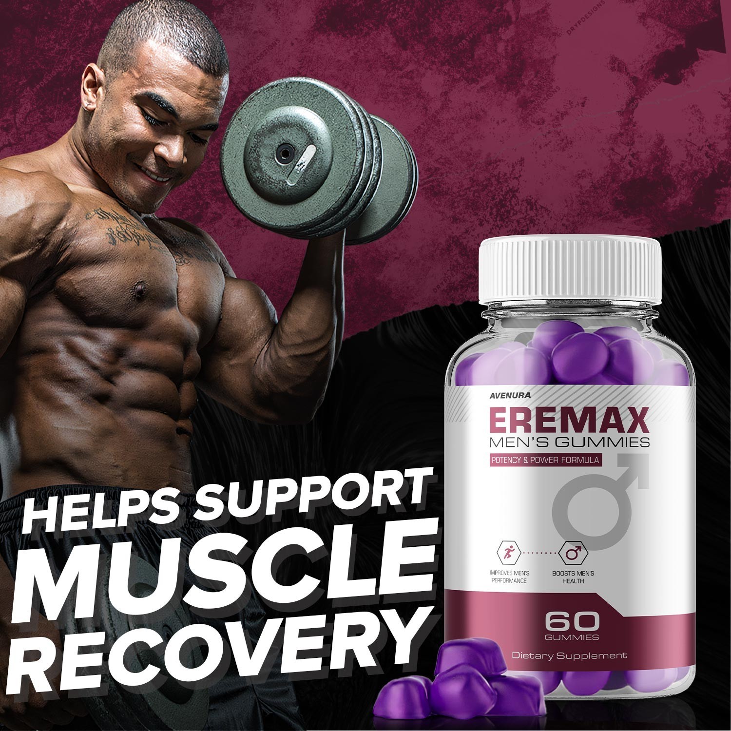 (2 Pack) Eremax Gummies for Men – Gummy Natural Blend for Overall Support