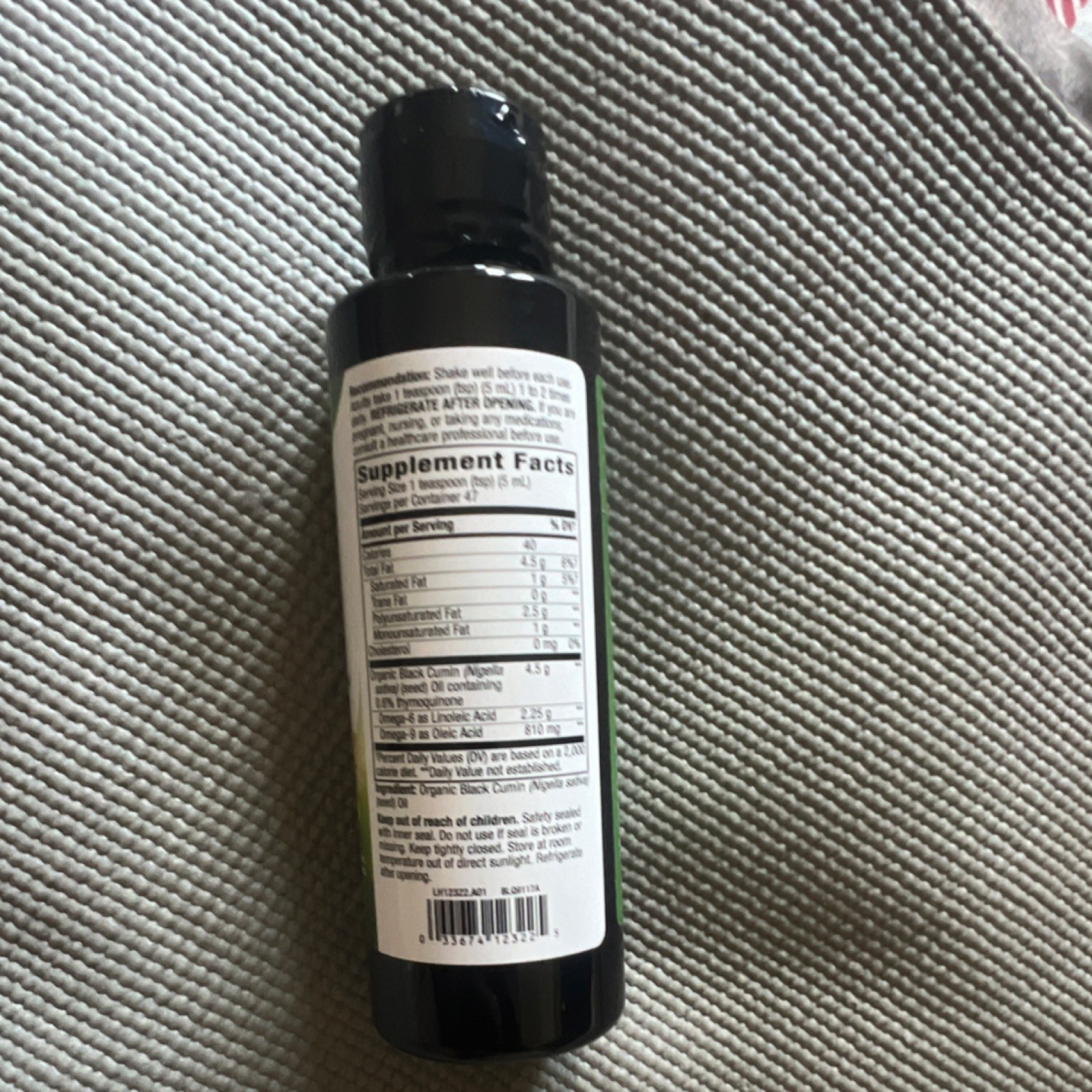 Nature’s Way Organic Cold Pressed Black Seed Oil 8 fl oz Black Cumin Seed Oil