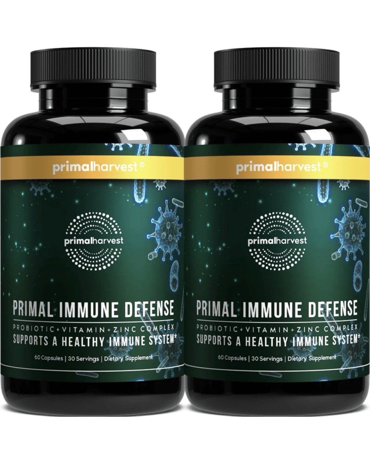 Primal Harvest Primal Immune Defense Probiotics Immune Booster Support 2 Pack