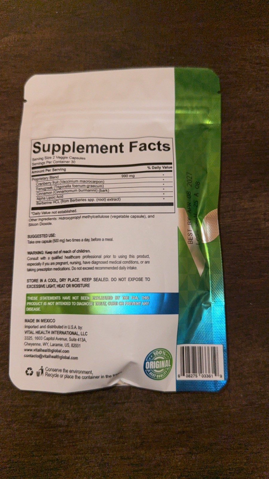 Vital Health S-Balance Insulin & Blood Sugar Support Weight Loss – NIP Capsules