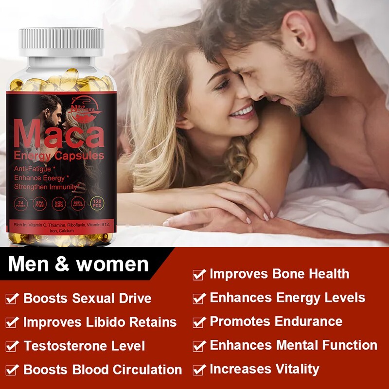 Organic Maca Root Capsules | 120 Pills | Peruvian Maca Extract for Men&Women