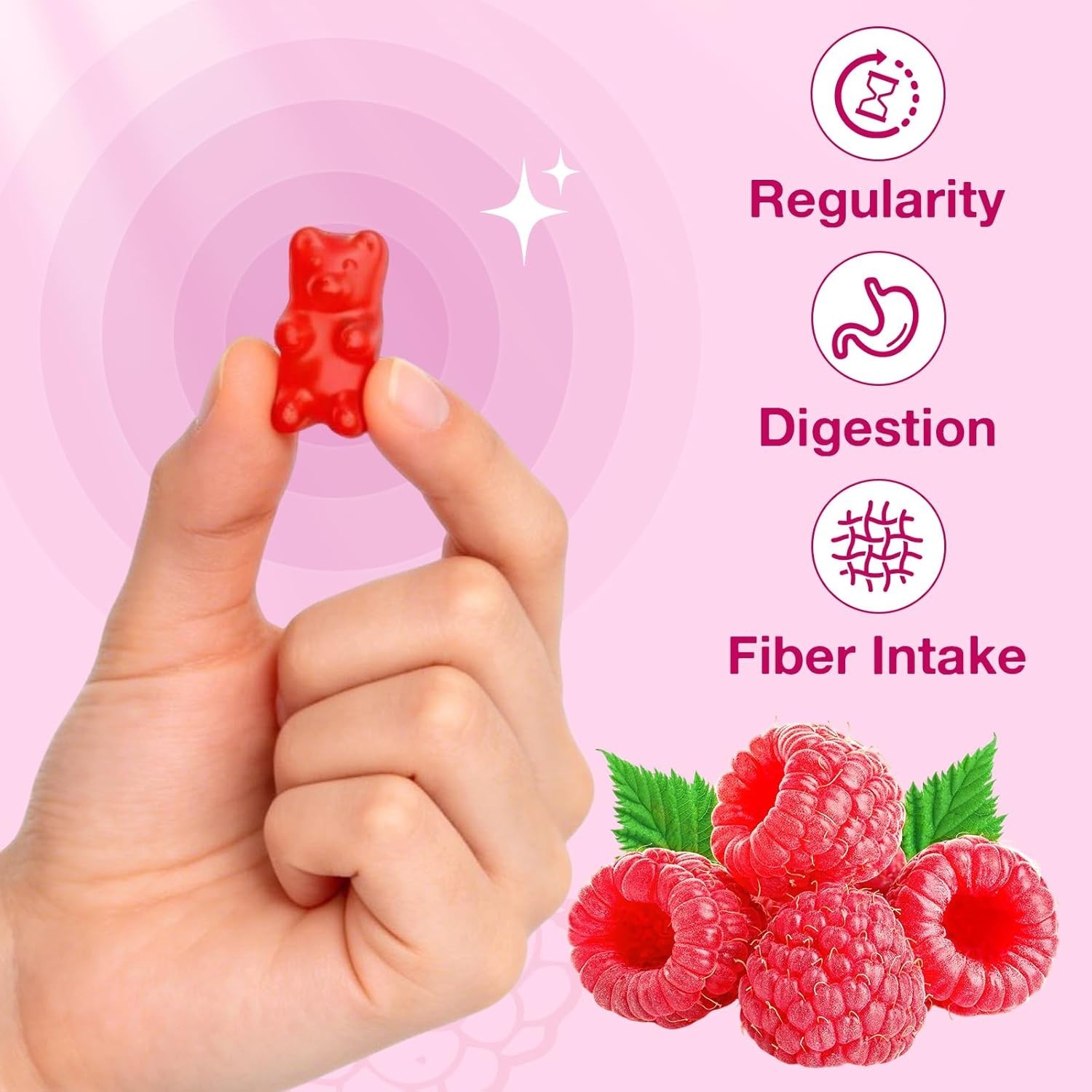 Sugar Free Fiber Gummies 60ct – Organic Chicory Root Digestive Health Vegan Kit