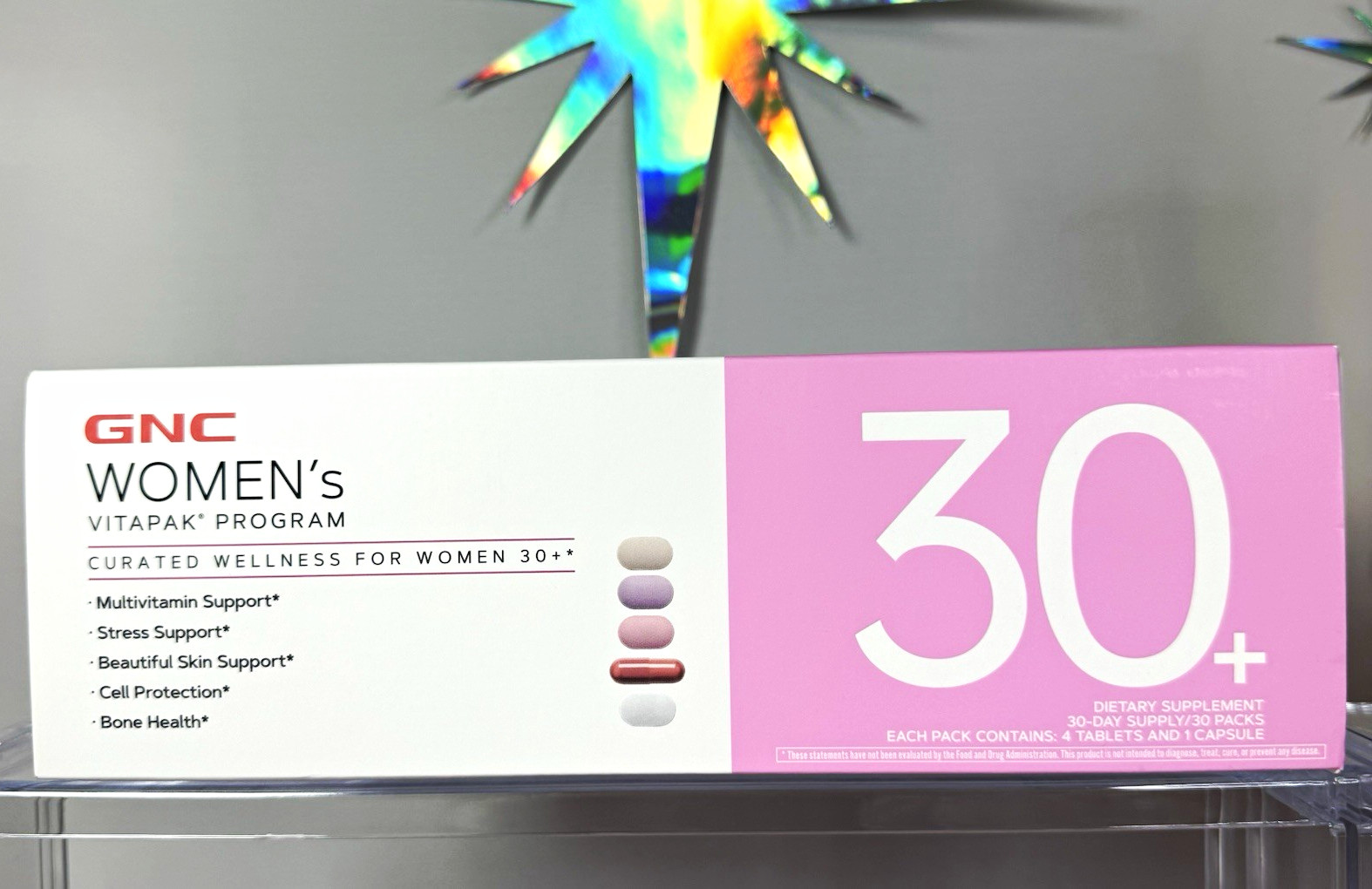 GNC Women’s Vitapak Program 30+ Multivitamin Stress Skin Bone Support 30 ct