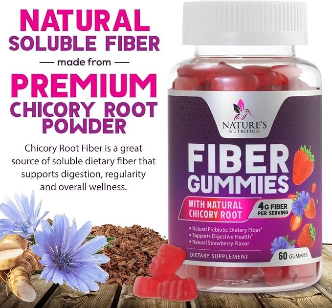 Fiber Gummies Extra Strength Inulin 4000mg – Natural Dietary Fiber Supplement