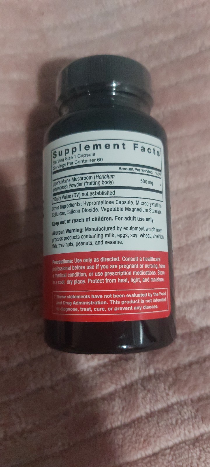 Force Factor Lion’s Mane 500mg 60 Veg Capsules Brain Support Vegan Non-GMO