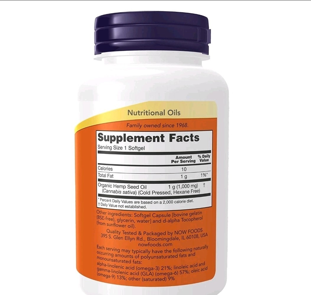 NOW FOODS Hemp Seed Oil 1000 mg 120 Softgels