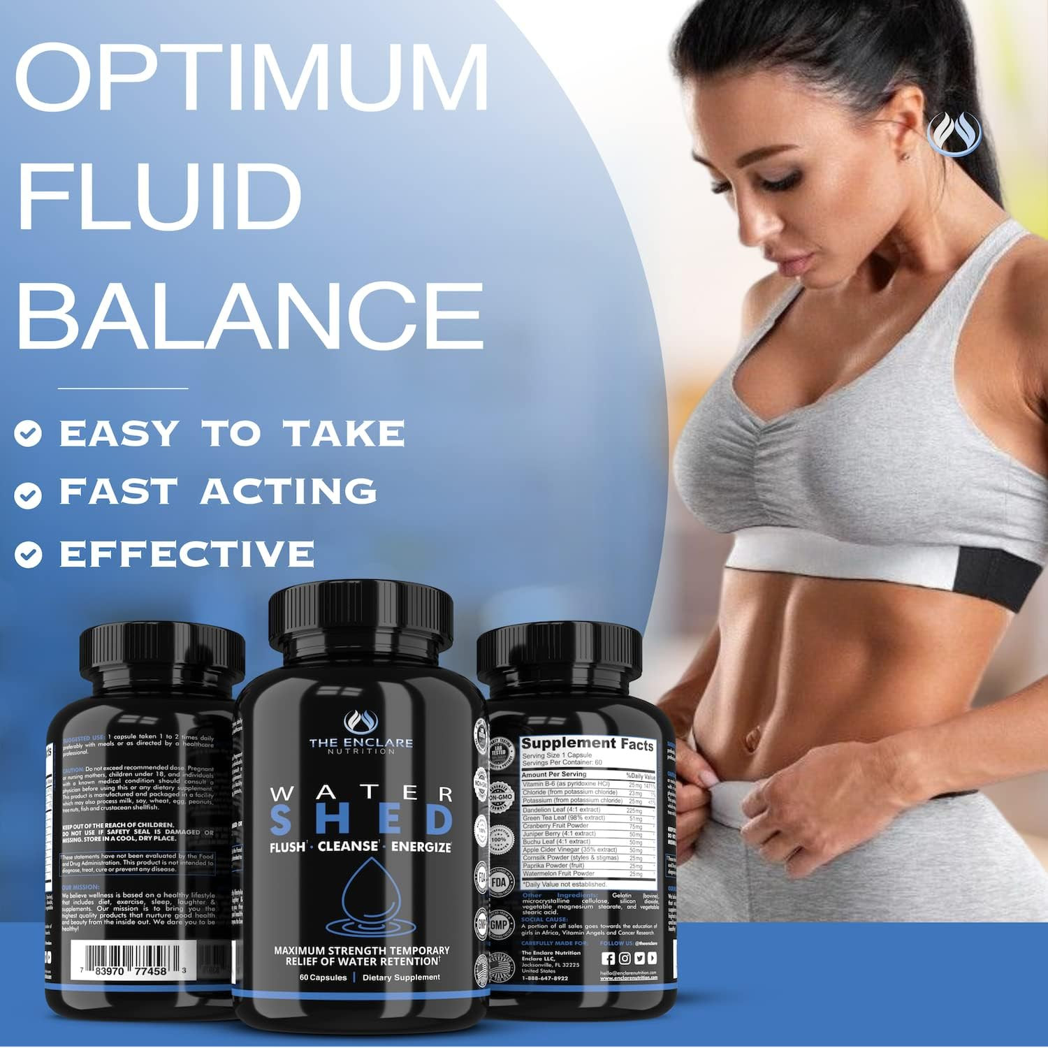 Water Pills Diuretic Water Retention, Liver Detox, Kidney Cleanse, Weight, Swell