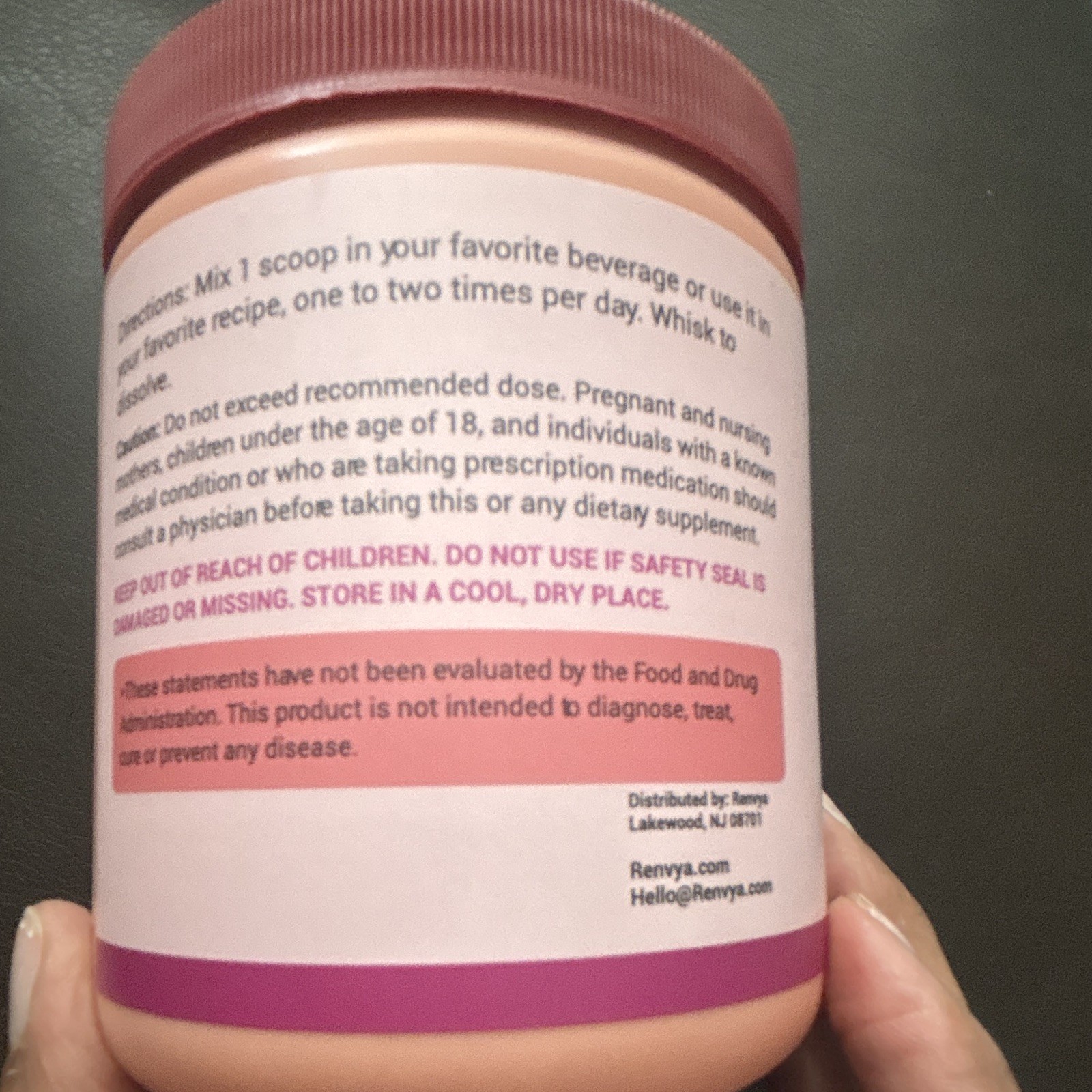 Renvya Daily Fiber + Probiotics Tropical Breeze Powder 6.4 oz Exp 02/2027