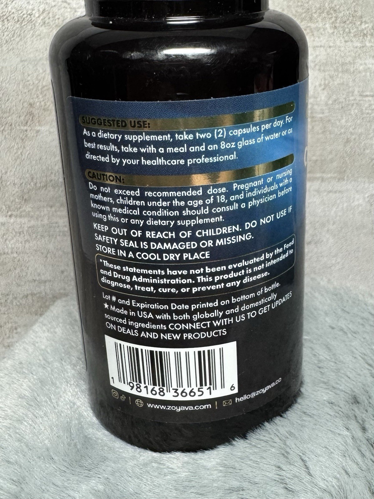 Zoyava Corti-Soothe Extra Strength Magnesium Ashwagandha 60 Capsules Exp 01/2028