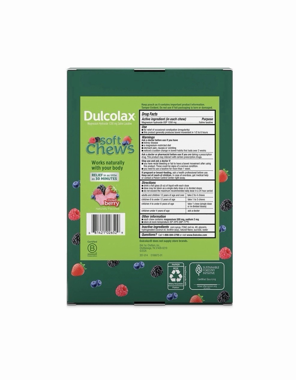 NEW Dulcolax Laxative Soft Chews, Mixed Berry, 90 ct, Gentle Relief EXP: 12/27