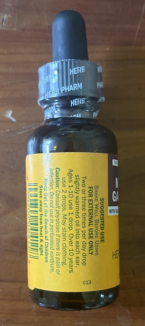 Herb Pharm Mullein/Garlic Herbal Ear Oil 1 Ounce