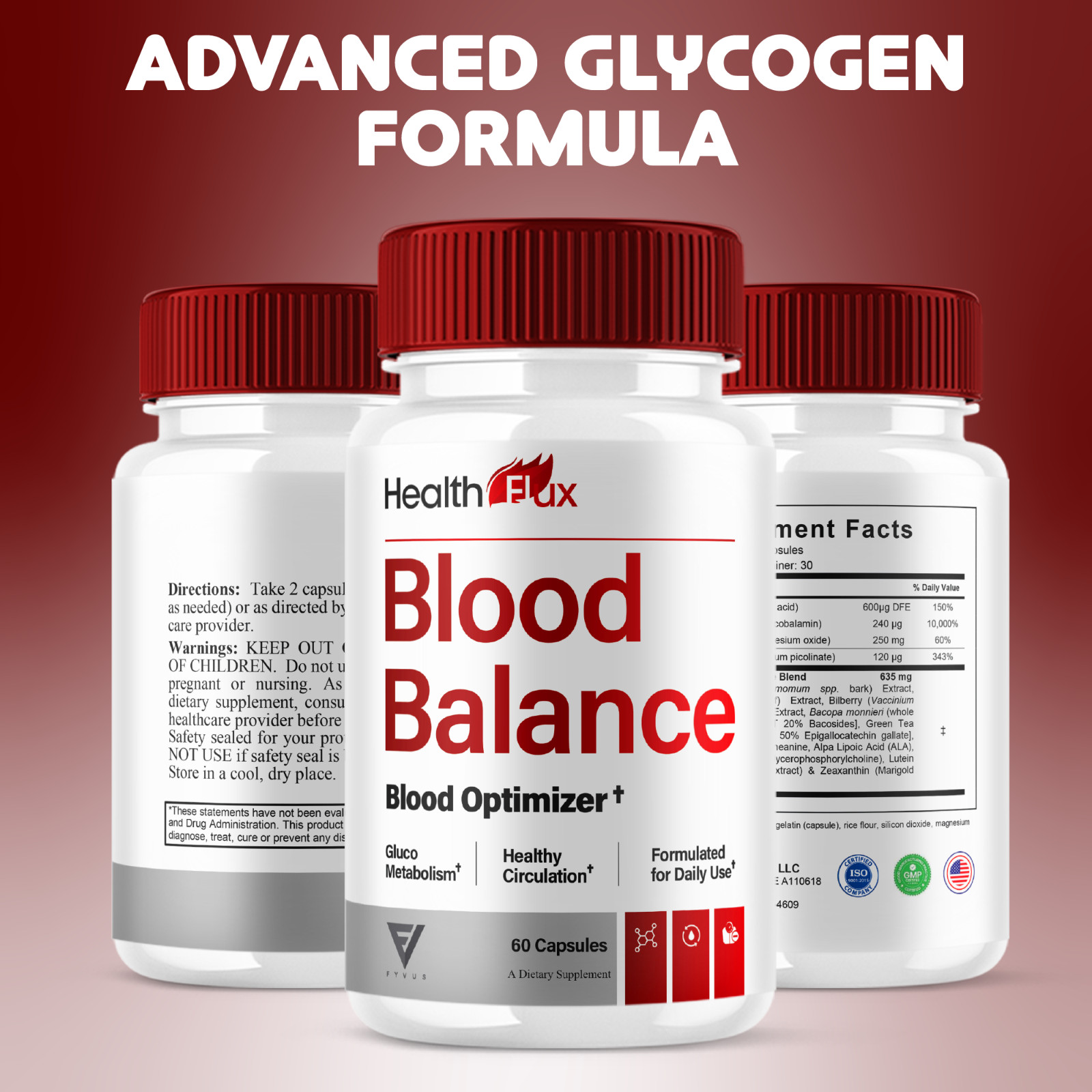 (2 Pack) Health Flux Blood Support Supplement, HealthFlux Pills (120 Capsules)