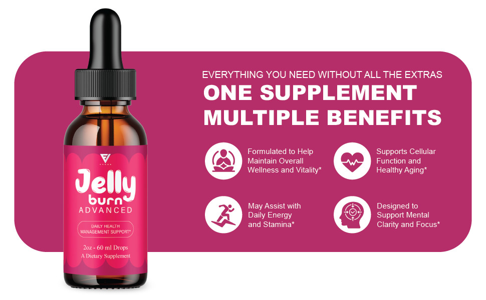 (2 Pack) Jelly Burn Weight Management Drops, JellyBurn Liquid Supplement (4oz)