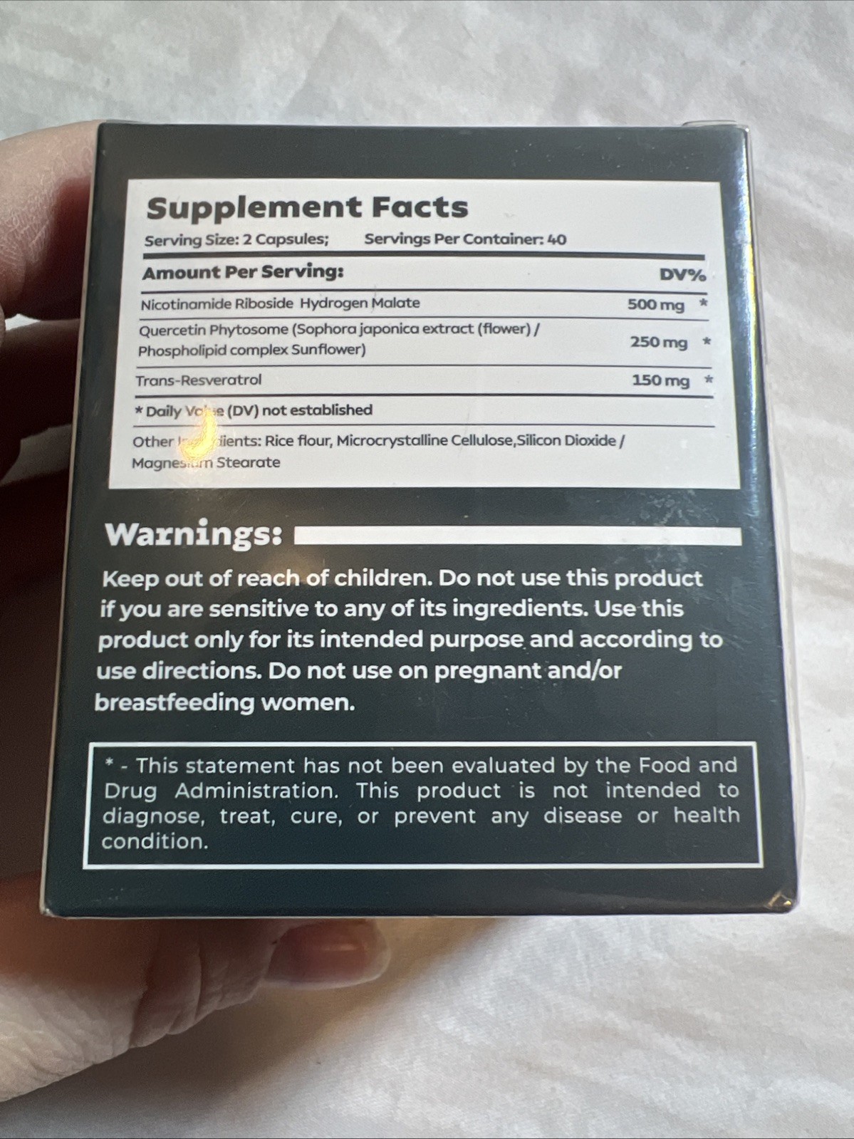 NAD+ Nicotinamide Riboside 900mg W/ Resveratrol 80 Cap, Healthy Skin Anti Aging