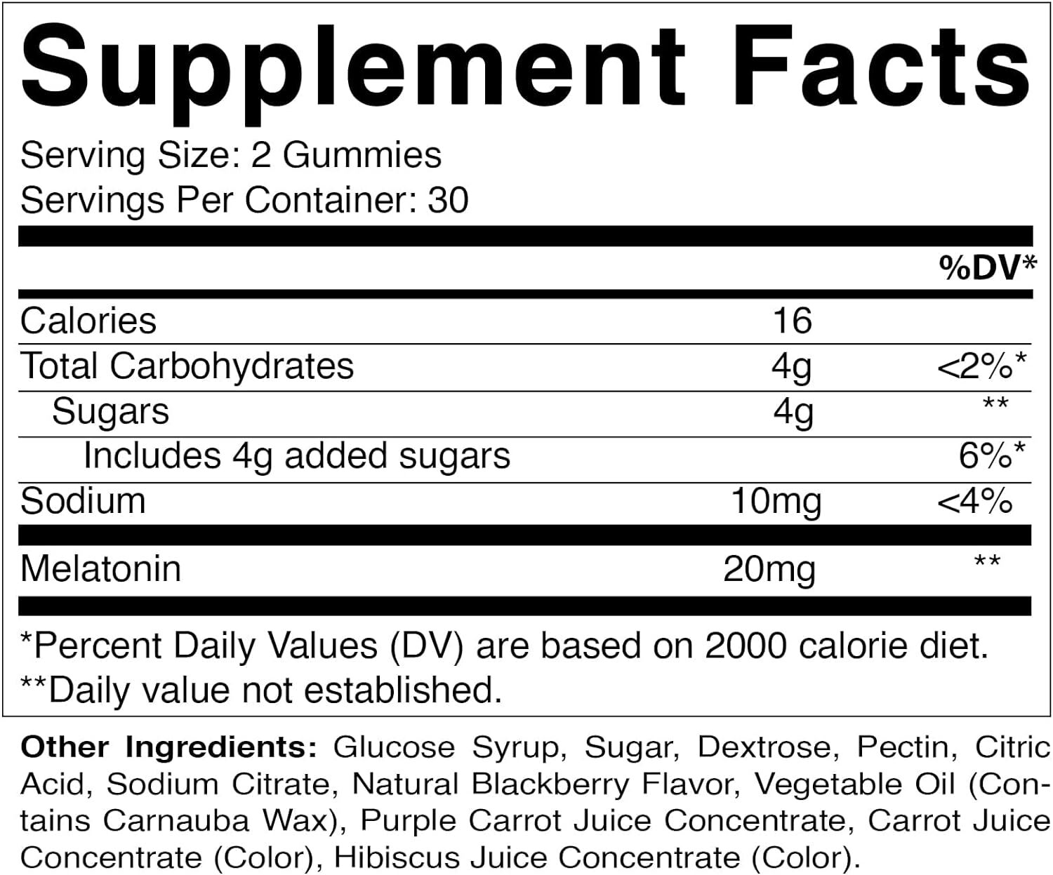 Vitamatic Melatonin 20mg Gummies for Adults, 30 Servings 60 Count (Pack of 1)