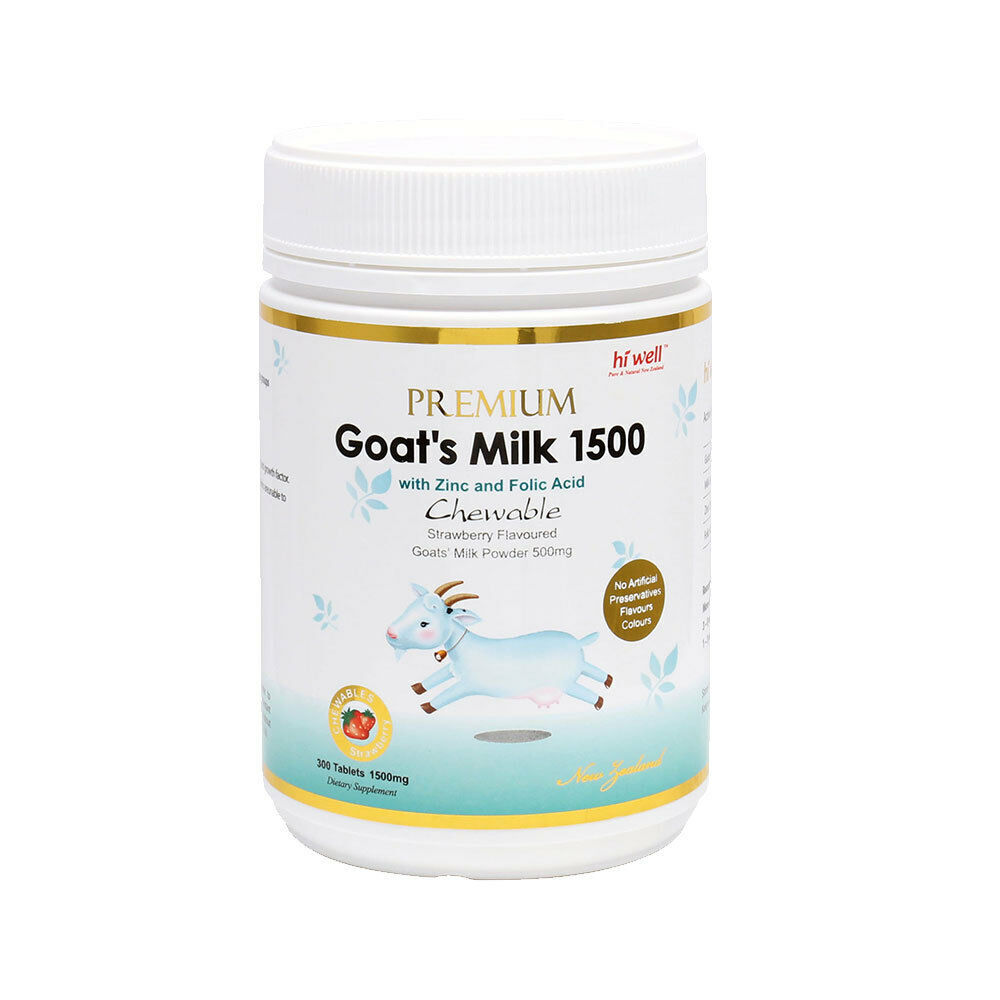 Hi Well New Zealand Premium Goat’s Milk 1500 Strawberry flavour 300Tablets
