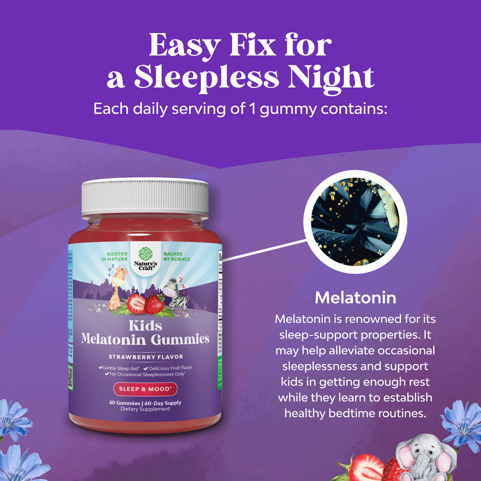 Melatonin Gummies for Kids Sleep Support – Kids Melatonin Gummies for Sleep