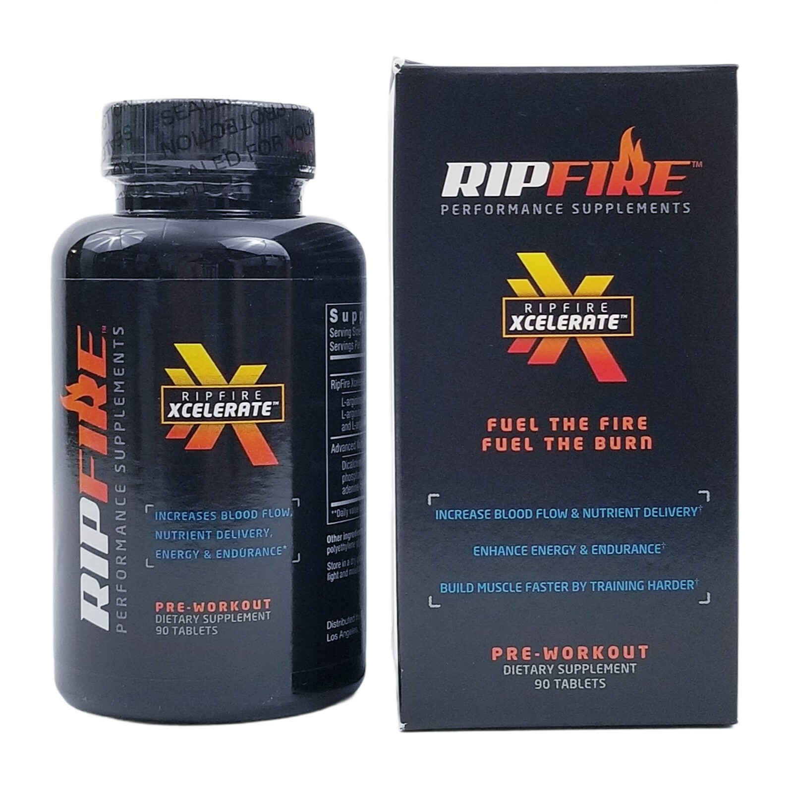 3X RipFire Xcelerate Pre-Workout Dietary Supplements 90 Tablets Each Fuel Energy