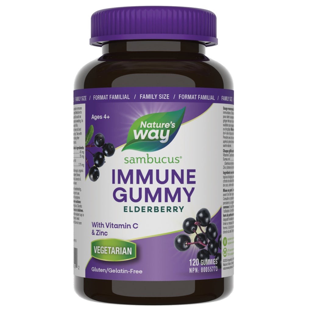 Nature’s Way Sambucus Elderberry Immune Support Vitamin C Zinc 120pcs NEW