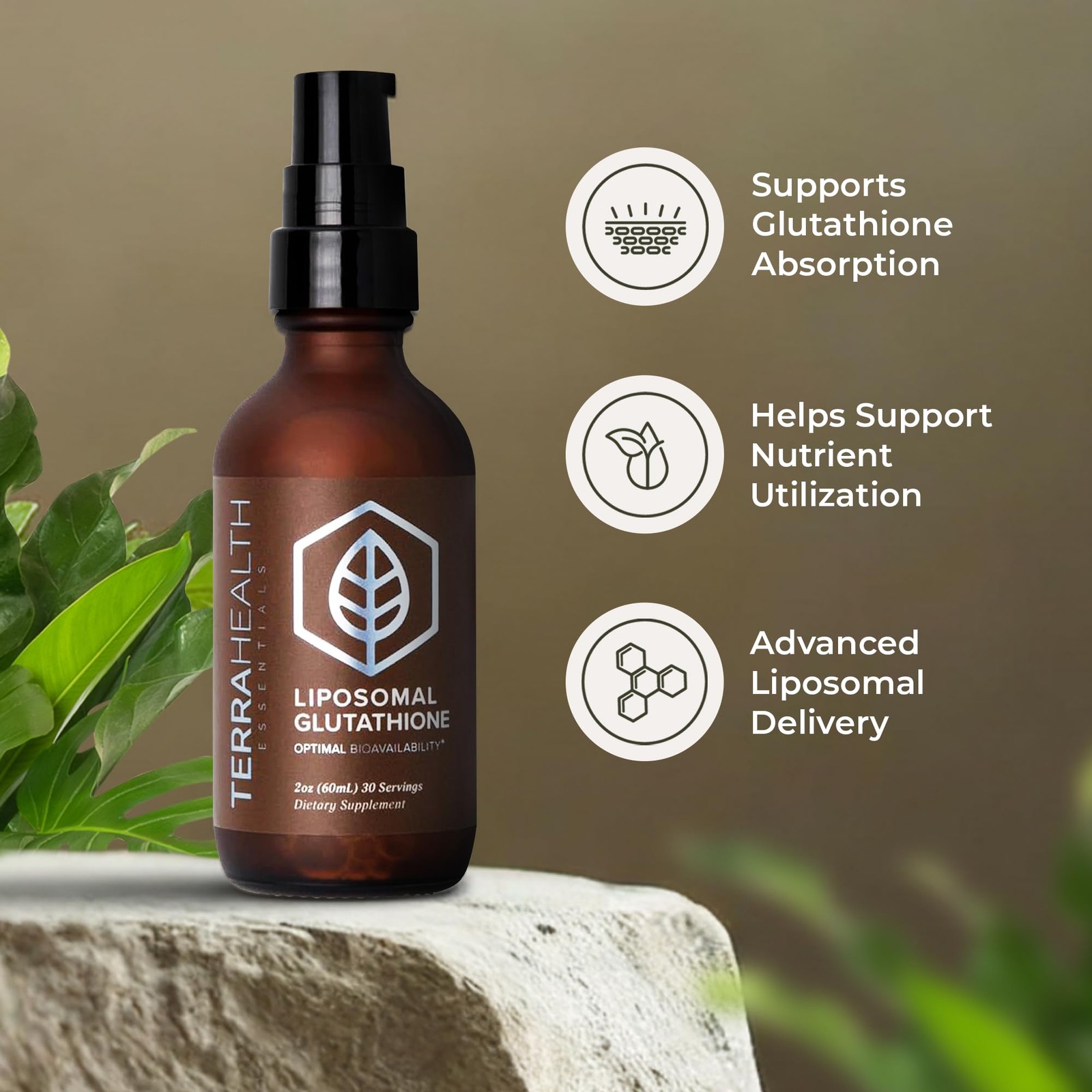 Terra Health Essentials – Liposomal Glutathione – 2 Fl Oz (Pack of 1)