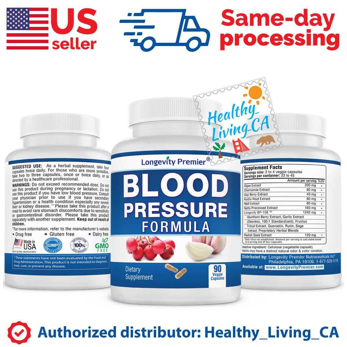 [Value bundle] Longevity Blood Pressure Formula 90 Capsules 3 bottles