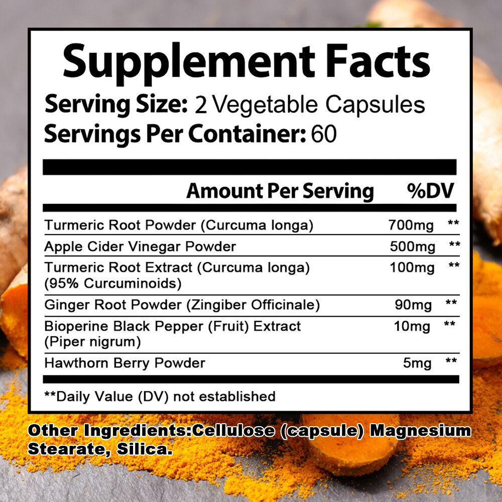 Turmeric & Ginger with Apple Cider Vinegar – Immune & Metabolism Support