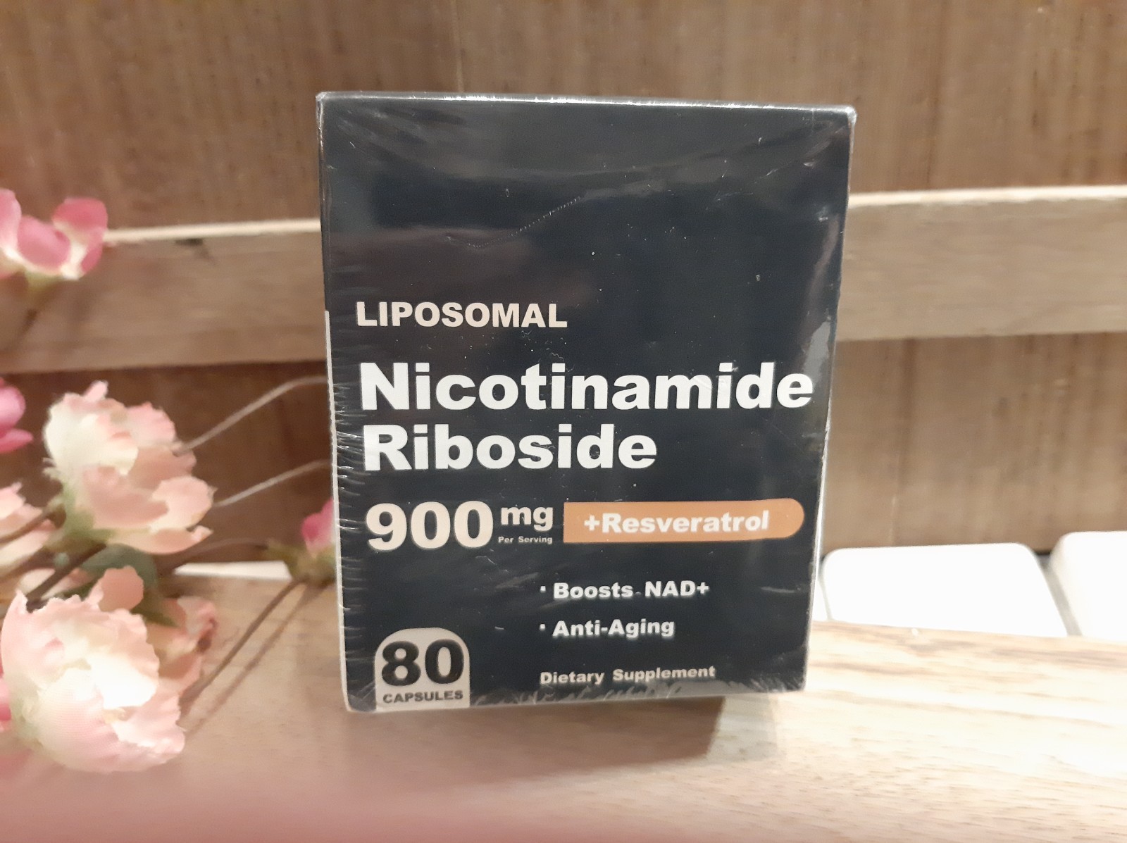 Liposomal Nicotinamide Riboside 900 mg, NAD Supp Resveratrol & Quercetin 80 Caps