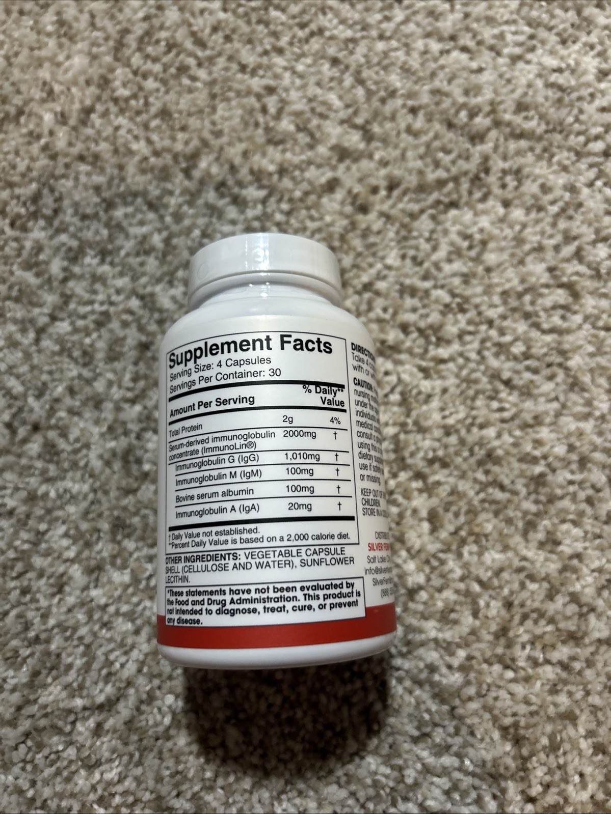 Silver Fern Daily Gut Cleanse Immunoglobulin Postbiotic 30 Day Supply 120capsule