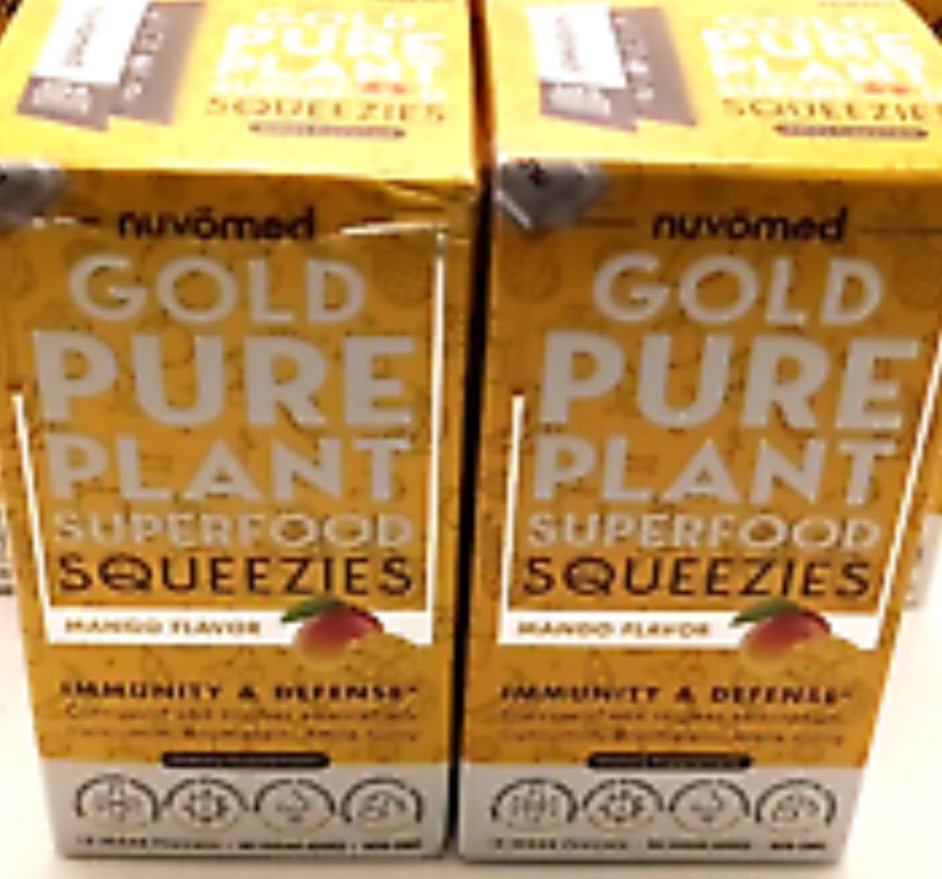 2 NUVOMED Immunity & Defense Vegan Squeezies Mango 10 Vegan Pouches CrueltyFree