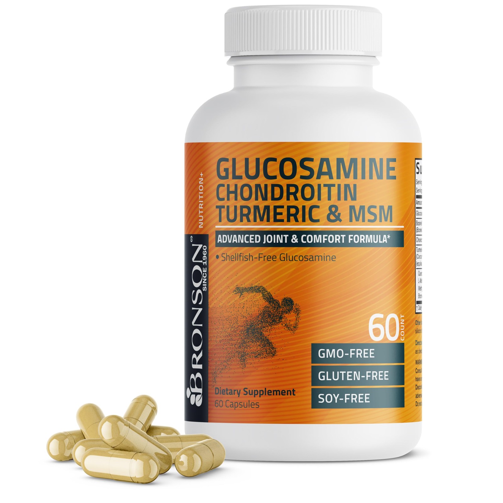 Bronson Glucosamine Chondroitin Turmeric & MSM Advanced 60 Count (Pack of 1)