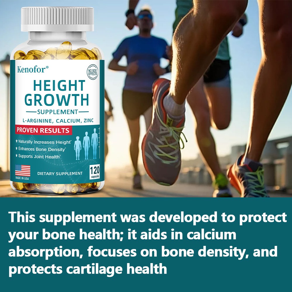 Height Growth Supplement 120 Caps with Calcium,Vitamin D3,Bone Strength,Density