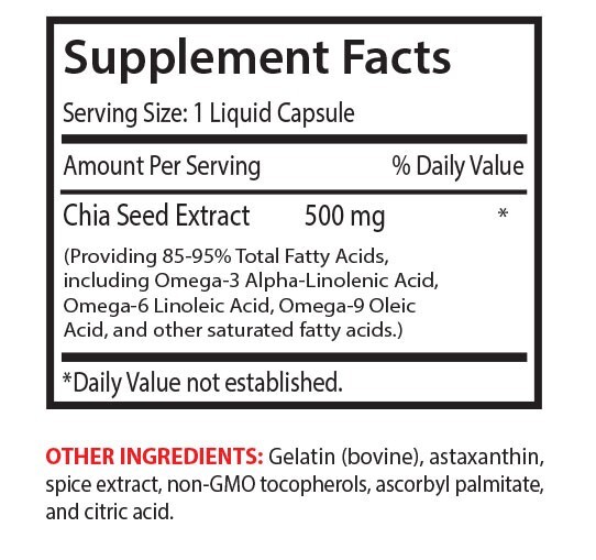 Energy Support – CHIA SEED OIL EXTRACT – Nutrient Variety 3 Bottle 180 Capsules