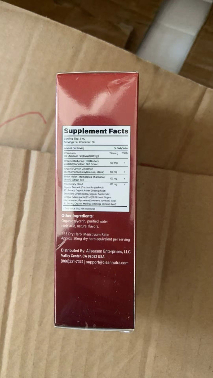 Clean Nutra Berberine Cinnamon Chromium Bitter Melon Drops 2 oz