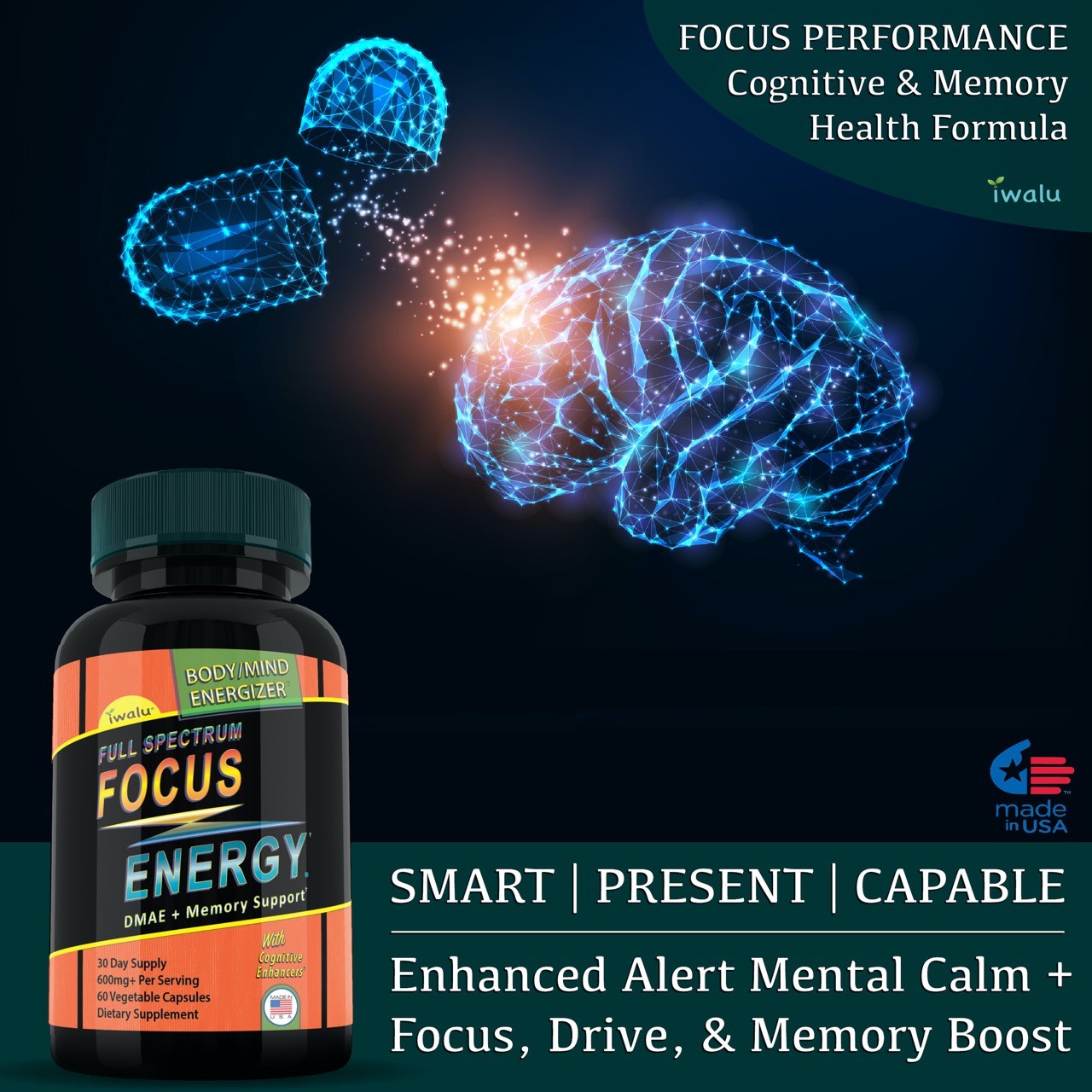 Mind Body Boost for Memory, Focus, Clarity, Hgh Booster Best Price Women & Men