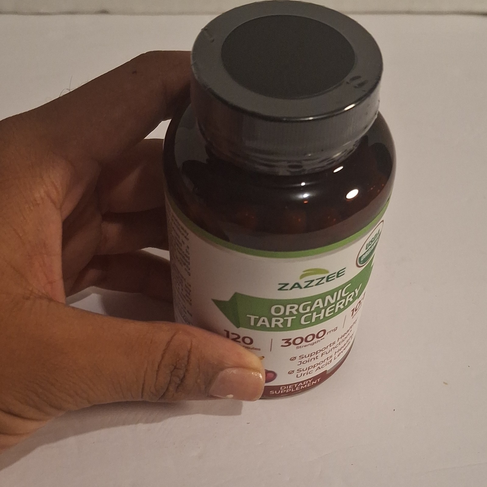 Zazzee Organic Tart Cherry 10:1 Extract 3000mg Vegan Capsules 120 Count