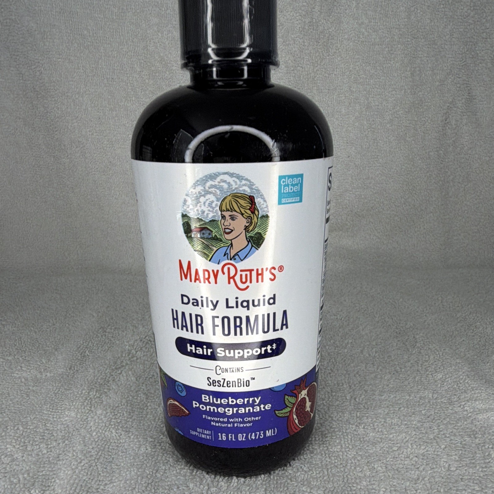 MaryRuth’s Daily Liquid Hair Formula Hair Support Vegan Blueberry Pom 16 fl oz