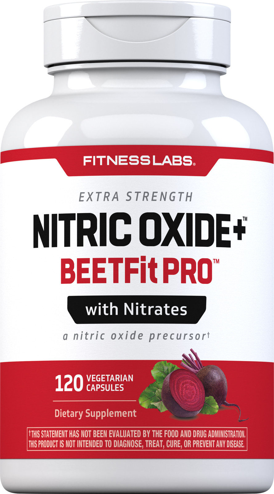 Nitric Oxide Beet Root Capsules | With Nitrates | 120 Count | by Fitness Labs