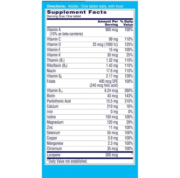 One A Day Men’s Multivitamin Heart Health Energy Supplement 100 Tablets