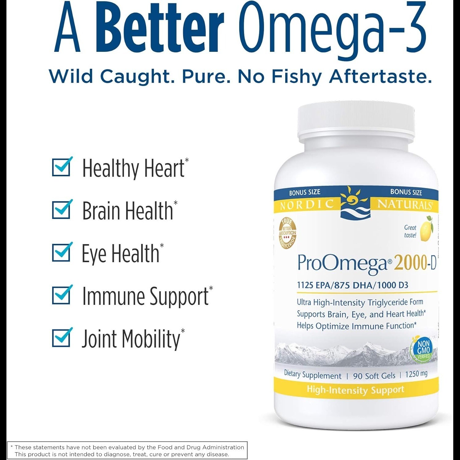 Nordic Naturals ProOmega 2000 – Extra Omegas for Heart and Brain Health, 90 Ct.