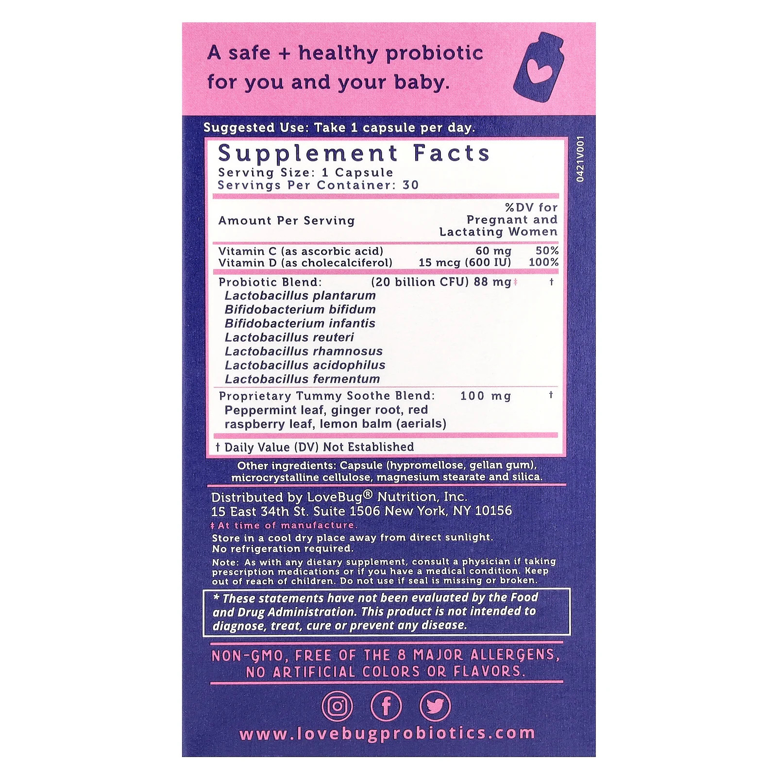 Prenatal Probiotic, 20 Billion CFU, 30 Count
