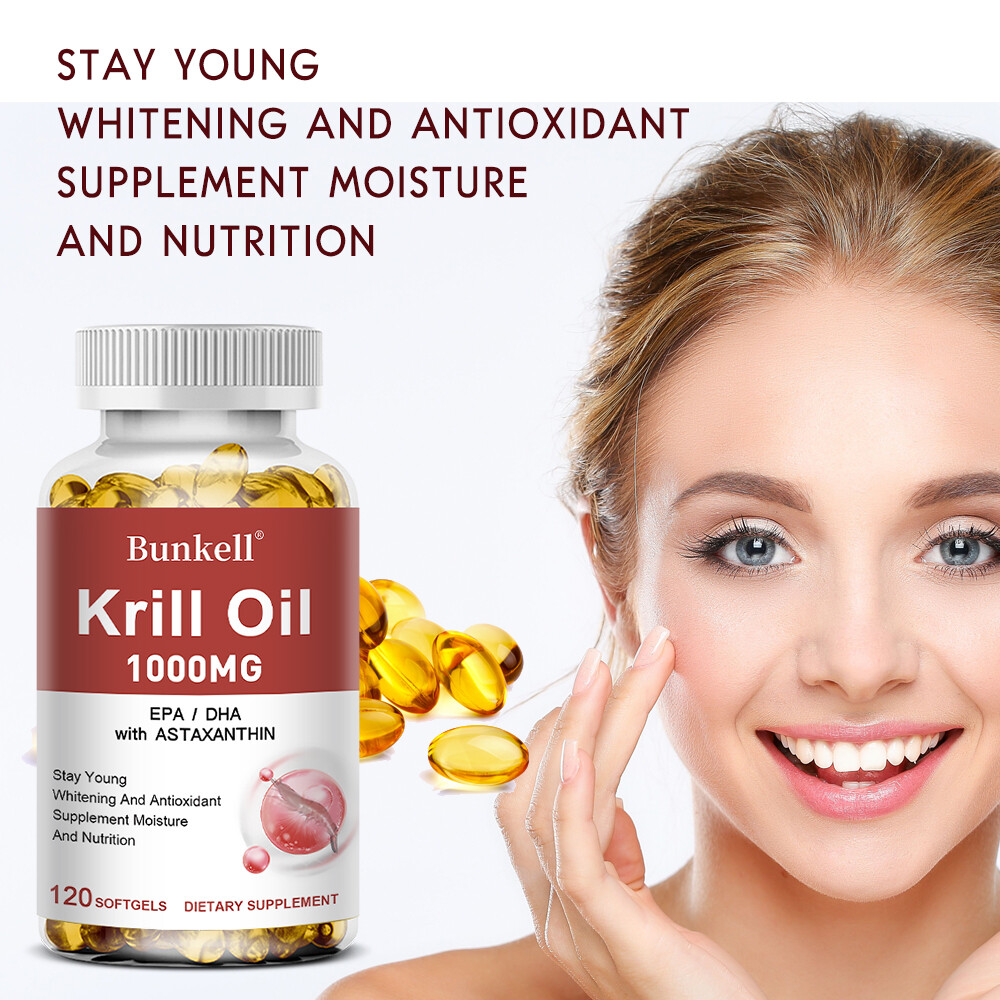 Krill Oil 1000mg Softgel Astaxanthin Omega-3 Antioxidant Anti-Aging