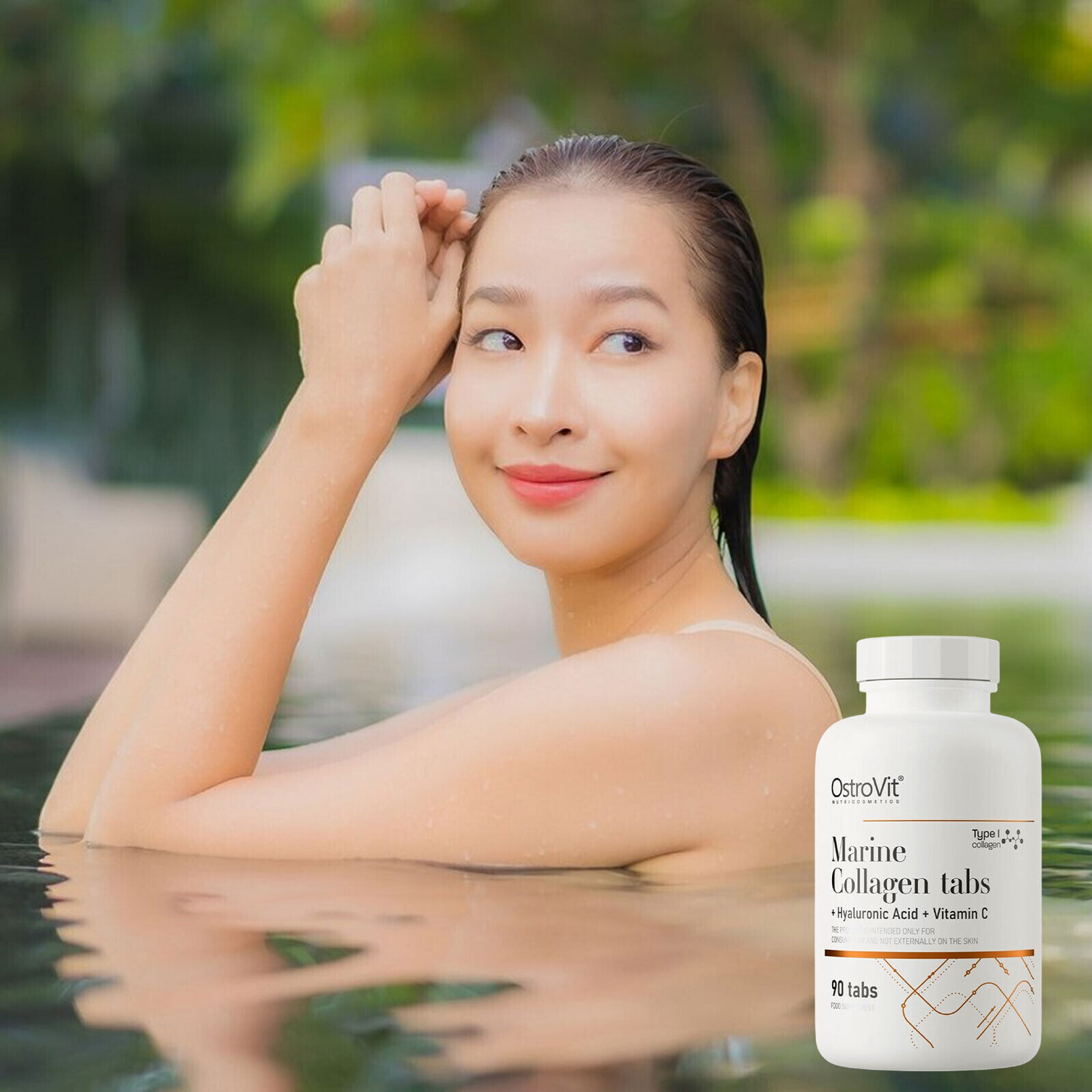 MARINE COLLAGEN – 90 Tabs – hyaluronic acid + vitamin C – support joint function