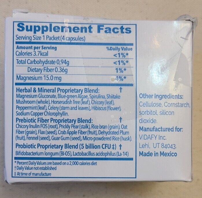 VIDAFY SYNBIOFY Dietary Supplement – 10 packs, 40 capsules
