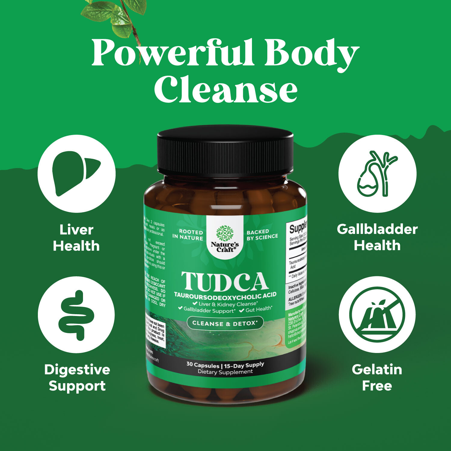 Advanced Bile Salt TUDCA Supplement – Extra Strength TUDCA 500mg Per Serving
