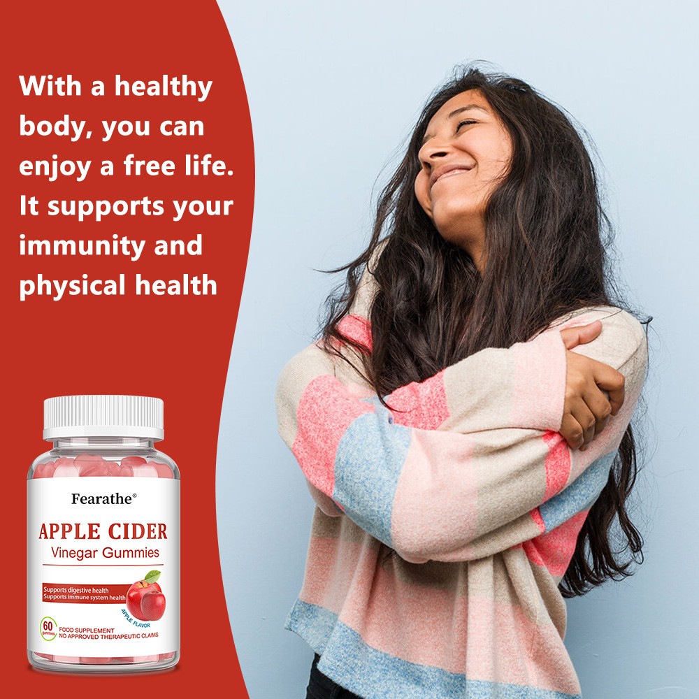 Apple Cider Vinegar Gummy Supplement Apple Flavor 60 Gummies Easy to Swallow
