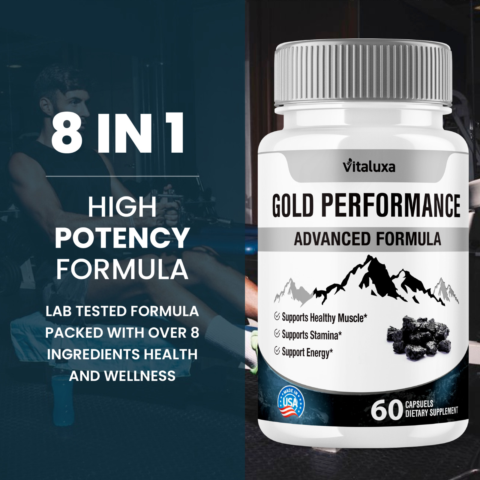 (3 Pack) Gold Performance Capsules Maximum Strength for Confident (180 Capsules)