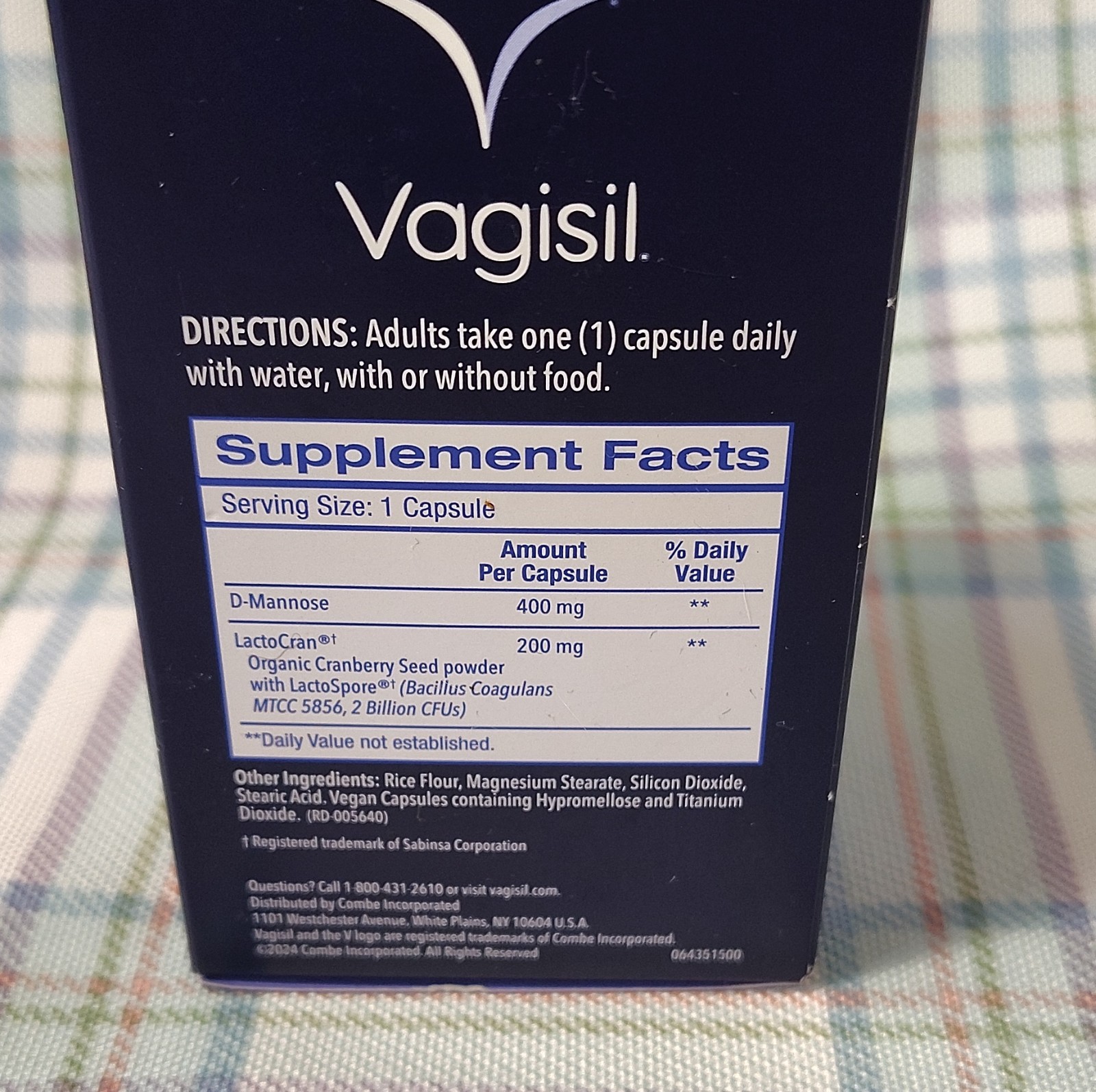 Vagisil Probiotic Oral Supplement Menopause Support D-Mannose 30 Capsules