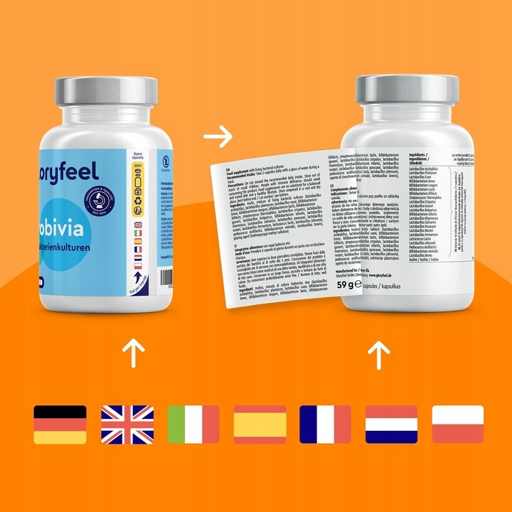 GloryFeel PROBIOTIC INULINE Intestinal Bacterial Cultures Digestion 180 capsules