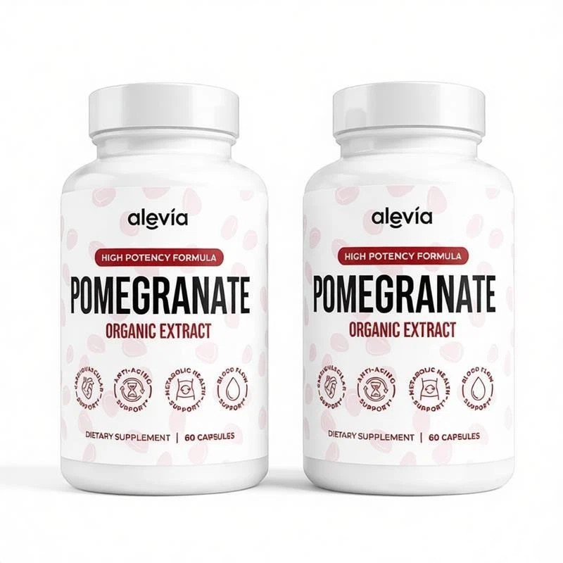 2 PACK Alevia Pomegranate Capsules 60ct Organic Extract Antioxidant,BRAND NEW