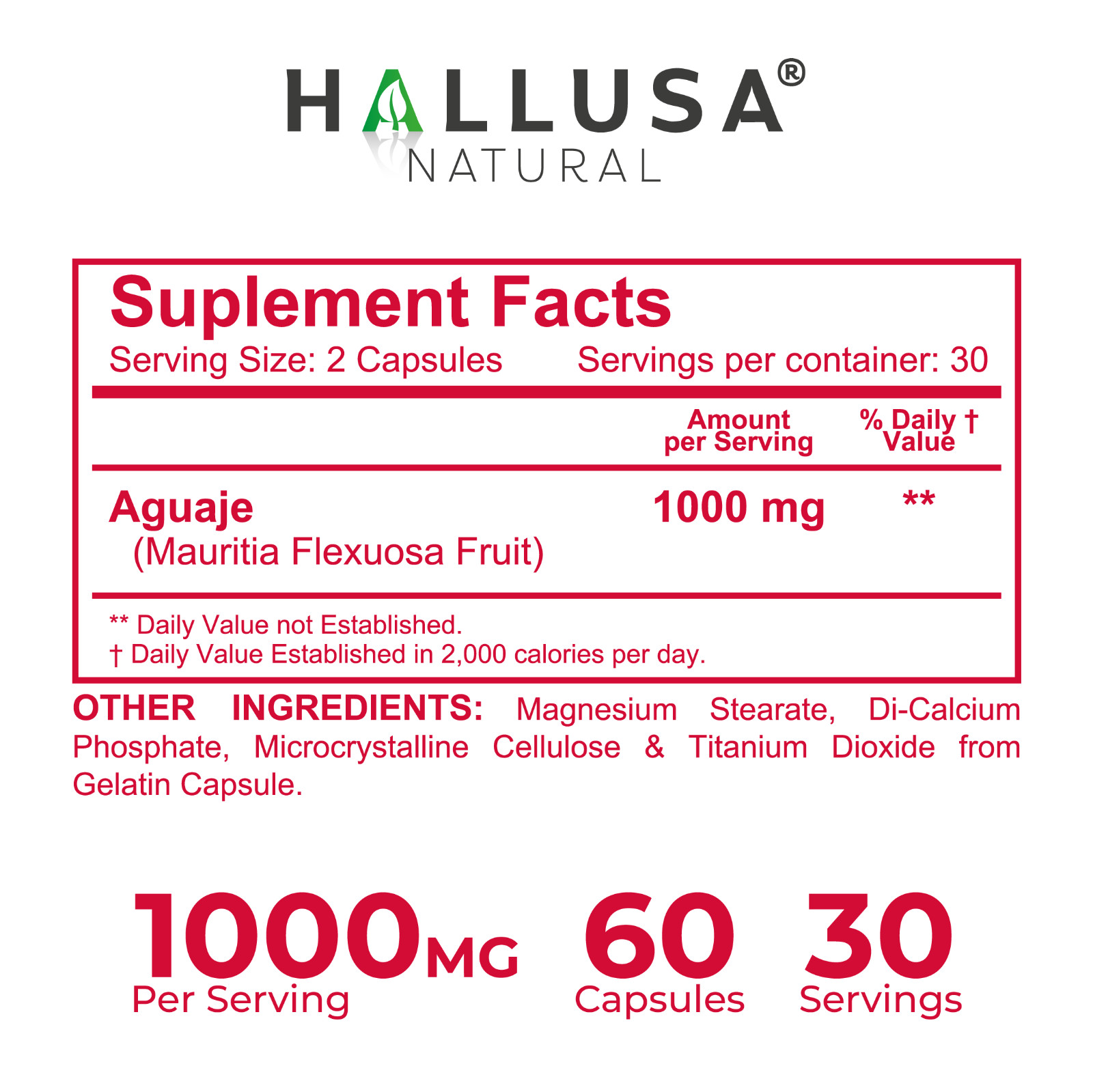 HALLGIRL – Aguaje for Curves – Buttocks Enhancement – Breast Growth – 60 Caps